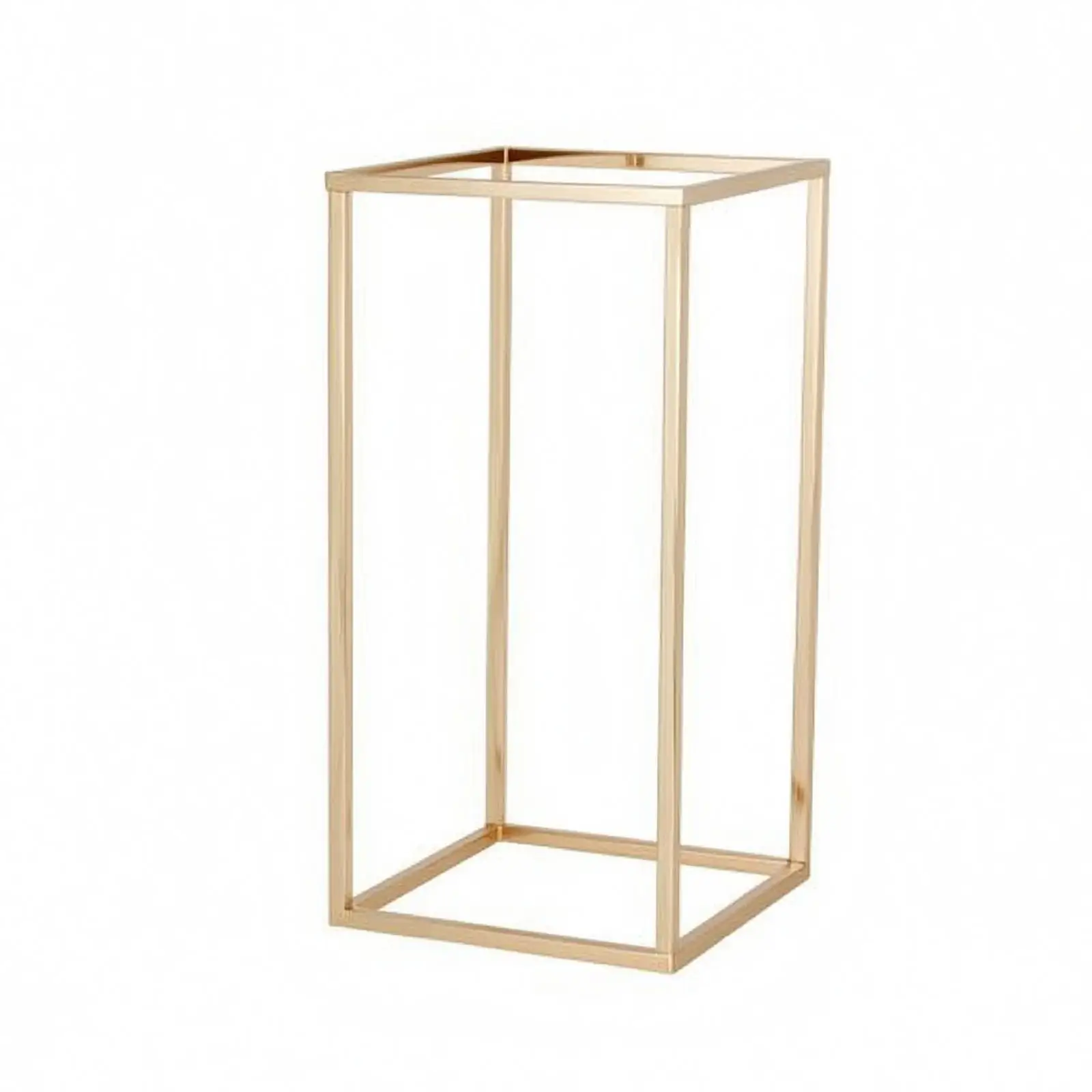 Premium Gold Metal Wedding Aisle Stand for Ceremony Flowers Rectangular Open Frame Pedestal Holder for Indoor Styling