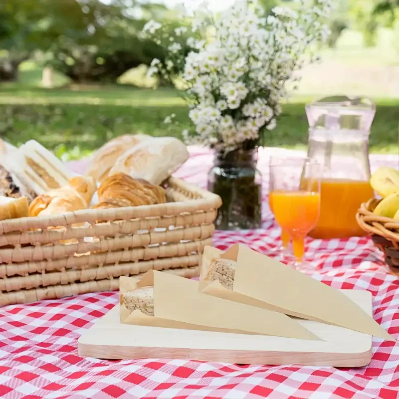 50/100 Pcs Sandwich Wrappers Oil-Proof Bags Party Favor Bag Envelopes Merchandise Bags For Snack Cookie Popcorn Disposable Paper