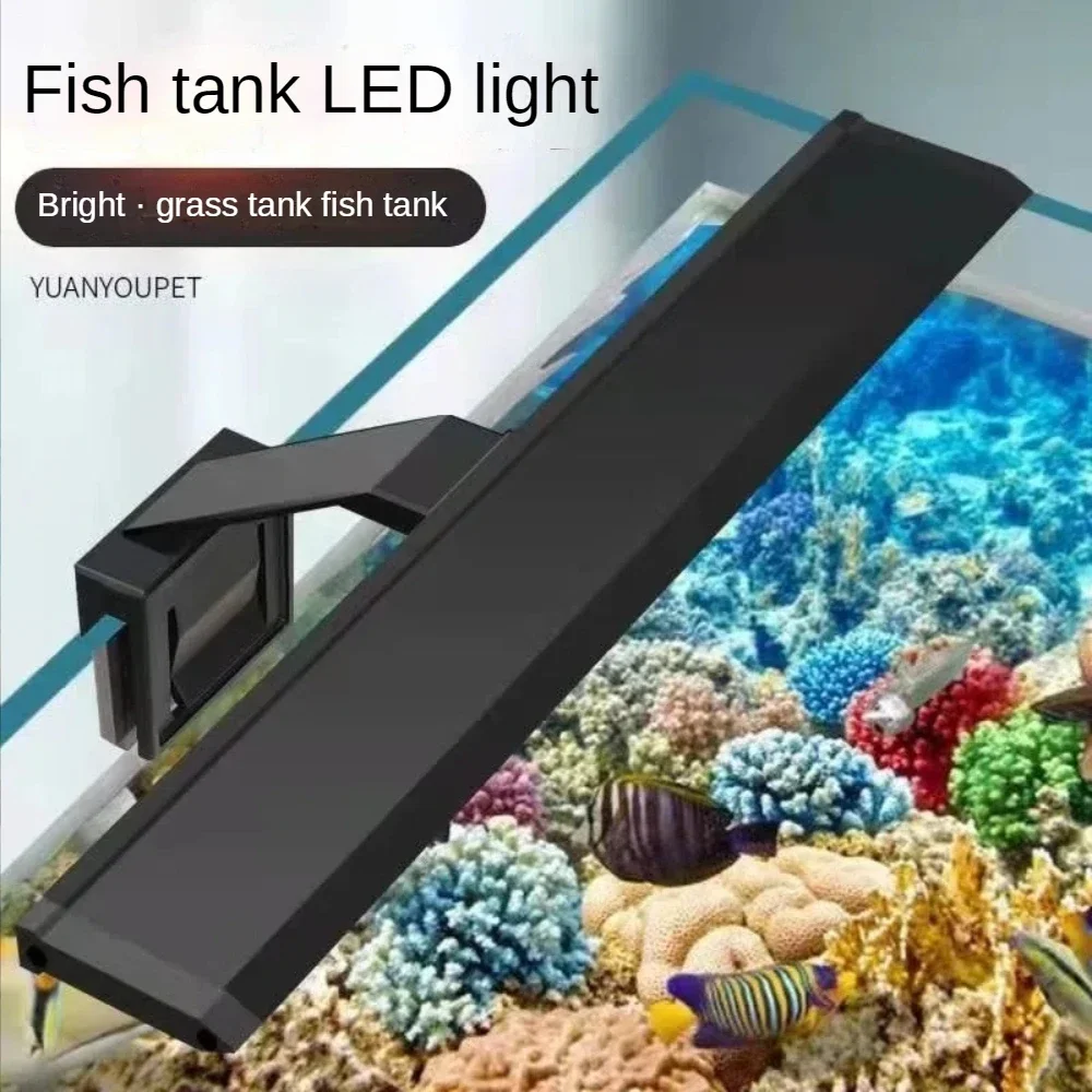 LED Aquarium Light , 6 To 24 Inches LED Fish Tank Clip Reef Light for Aquatic Plants, Tropical Fish, Coral Reef ,3 Colors Modes