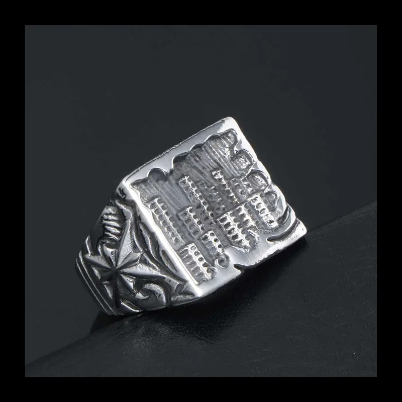 التيتانيوم الصلب والمجوهرات مدينة ضوء خاتم مجوهرات رجالية خاتم المرأة زهرة الأرز موضة فنجر SA1046