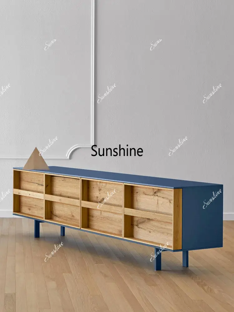 

Retro solid wood locker integrated floor small apartment modern simple living room floor cabinet