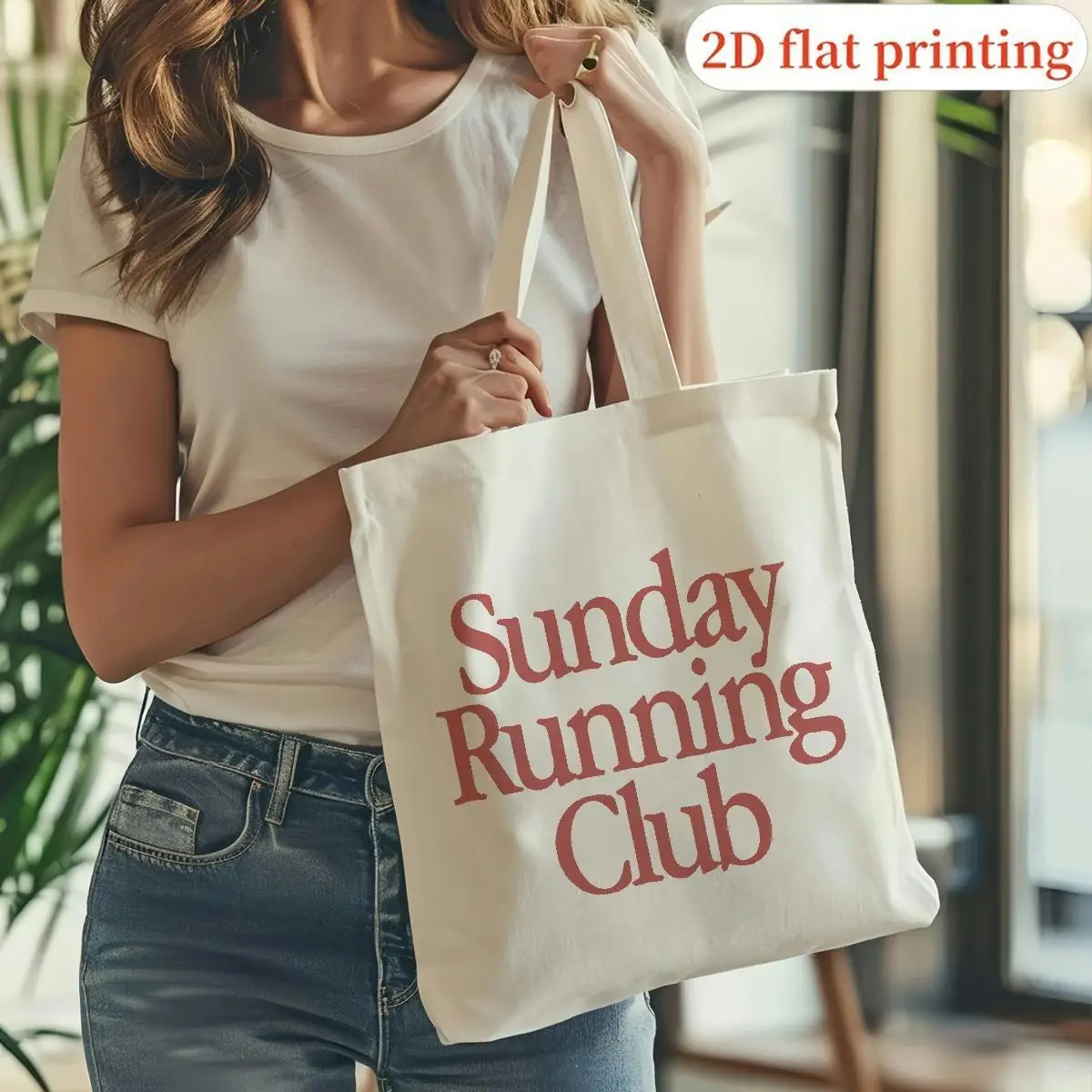 Lightweight Modern Tote Bags for Casual Use, Featuring 2D Flat Printing, Suitable for Both Genders, Perfect for University, Beac