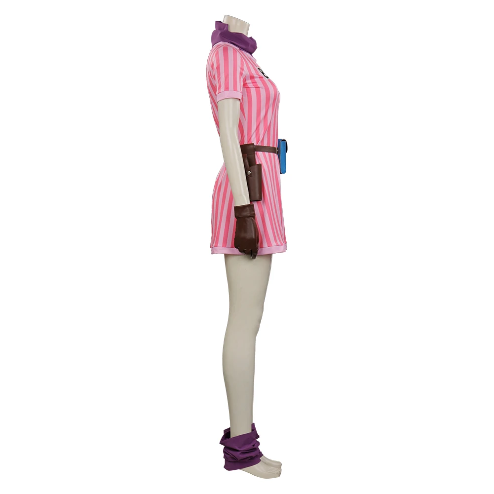 Anime Fantasy Bulma Cosplay Costume Women Pink Lolita Dress Belt Outfits Halloween Carnival Party Suit