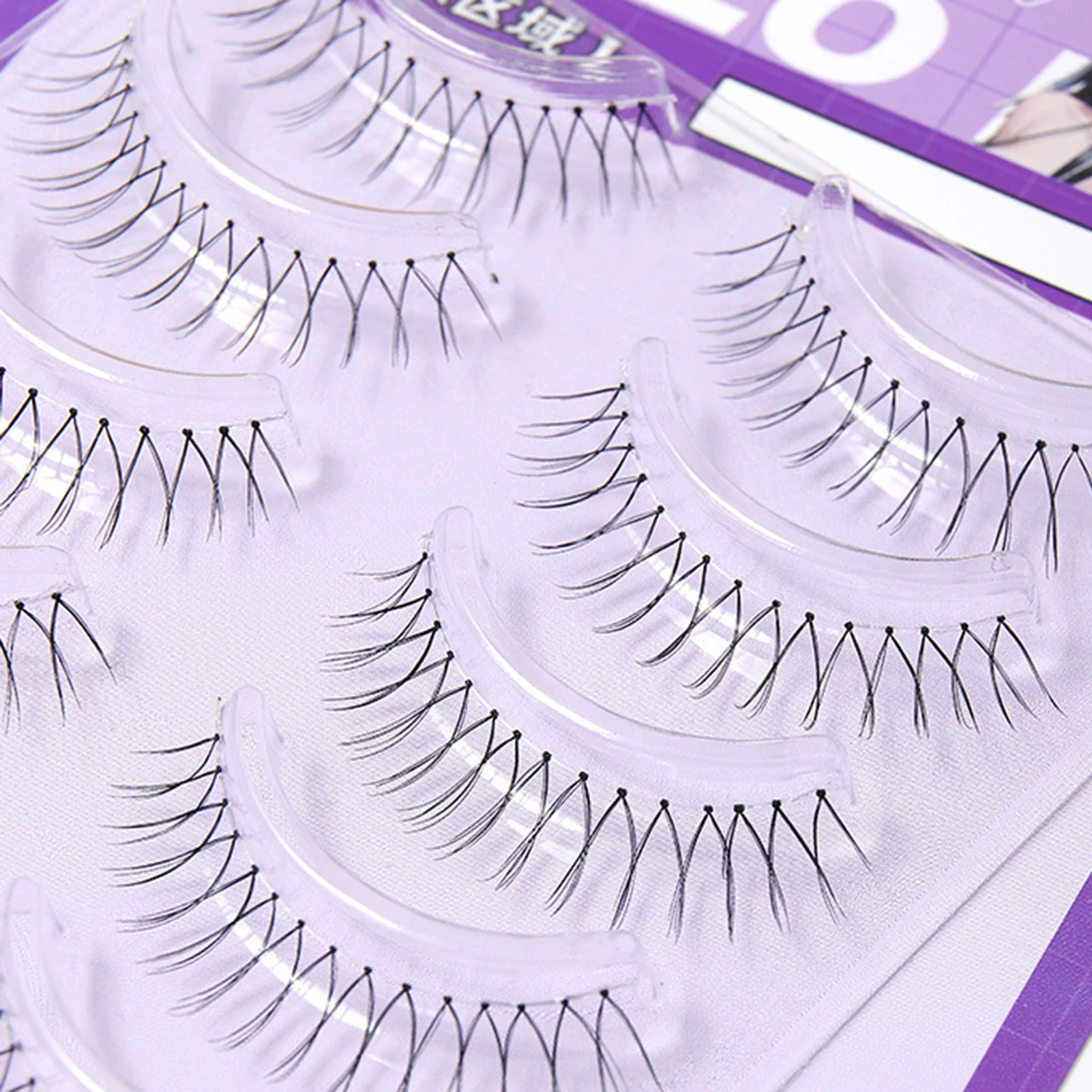 5 คู่ Wispy lashes full strip ขนตาปลอม Little Devil โปร่งใส Band premades ปริมาณแฟนขนตาอุปกรณ์