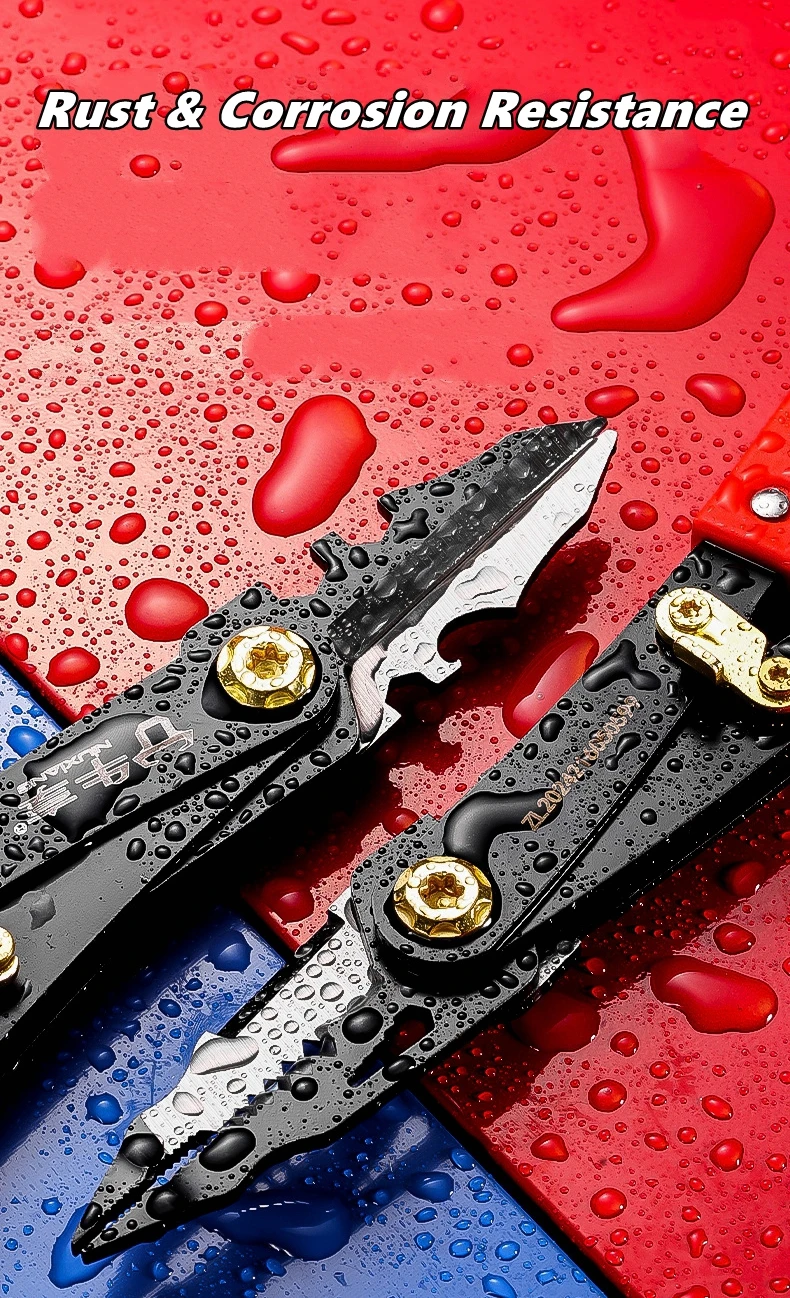 Drahtschneider, Abisolier-Crimper-Werkzeug, wendbar, robuste Werkzeuge, Crimper für Twister, Handwerkzeuge, Holzarbeiten, Gartenarbeit, Spaltung – Detail 10