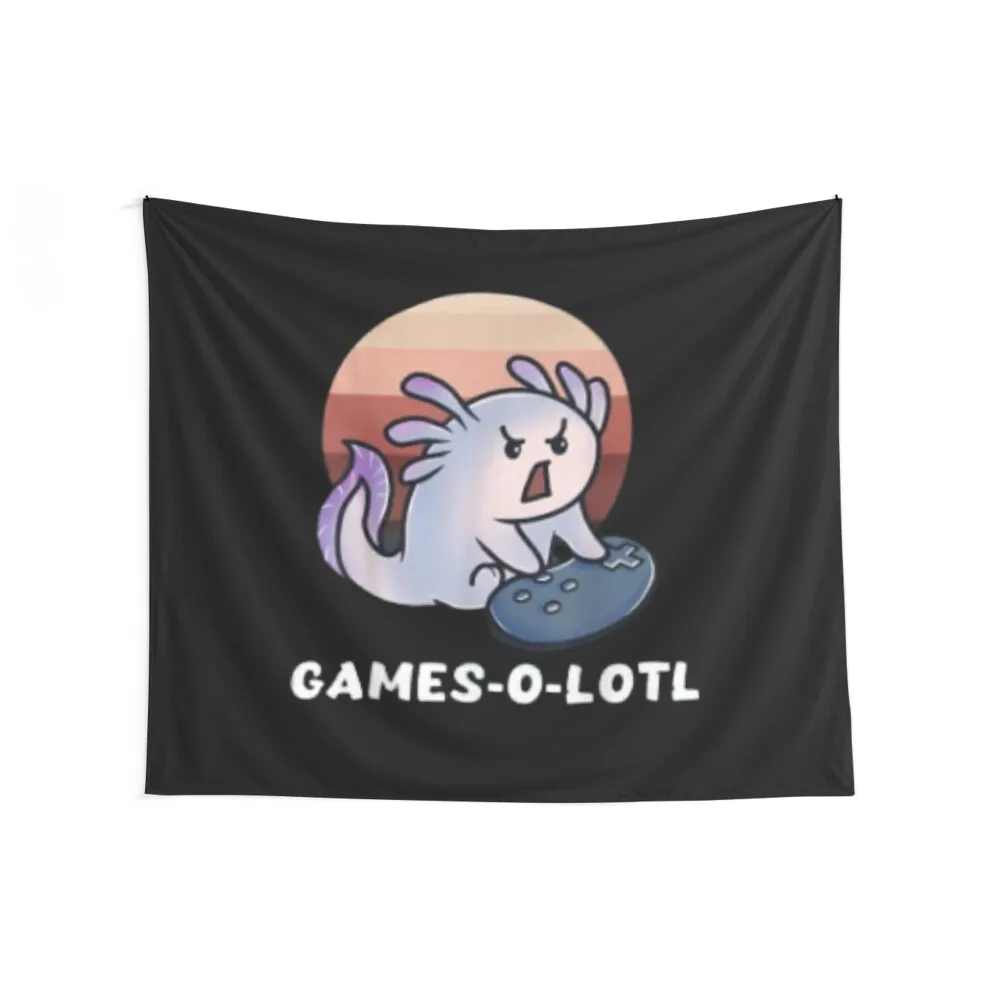 Games-O-Lotl Funny Gaming Lizard Fish Axolotl Video Gamer | Tapestry Wall Decorations Room Ornaments Tapestry