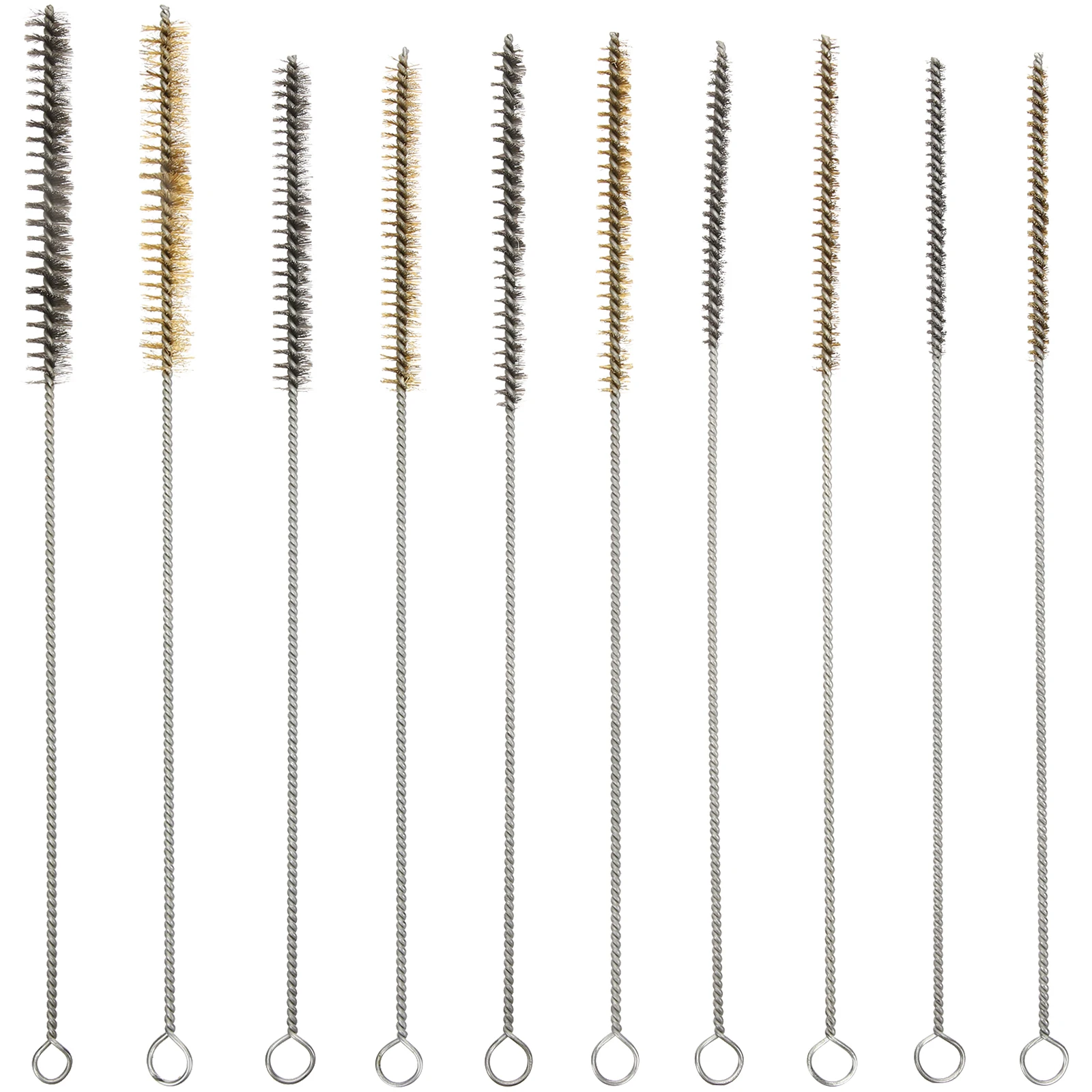 

10pcs Brush Heavy Stainless Steel Bore Brush Duty Wire Bore Copper Stainless Steel Tools Rust Removal Machining