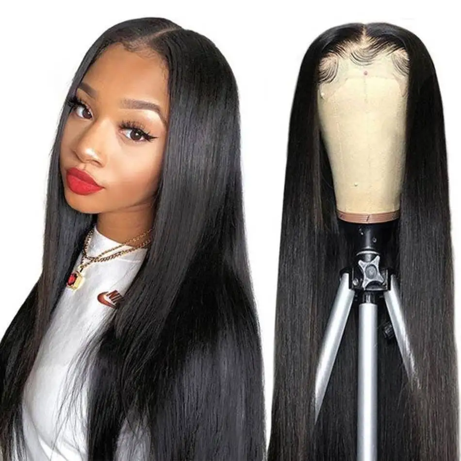 40 inch lace frontal wig 13x6 hd transparent glueless wigs human hair 200 density straight Wig for women choice on sale cheap