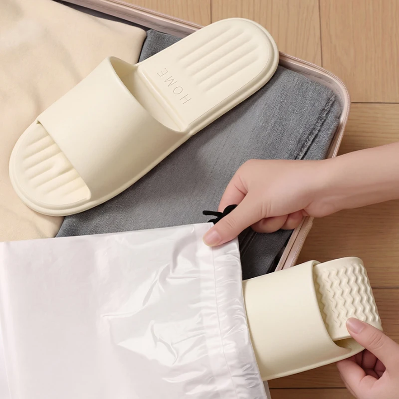 

Summer Women Lightweight Slippers Bathroom Home Unisex Hotel Slippers Outdoor Travel Beach Folding Shoes Non-Slip Slides