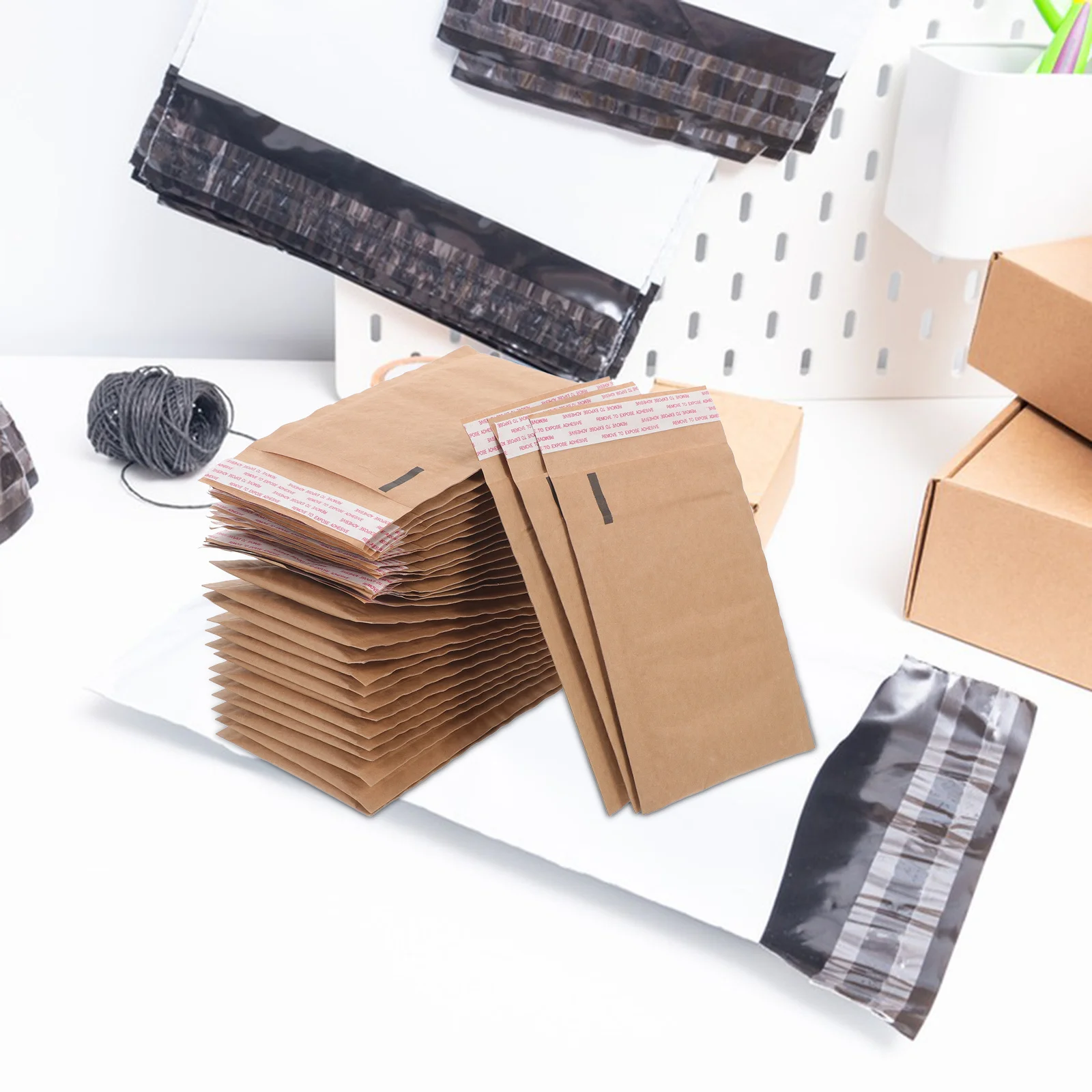 

50Pcs Kraft Paper Padded Mailers Shock Absorbing Honeycomb Packaging Bags for Small Business Shipping Protection Heavy Duty