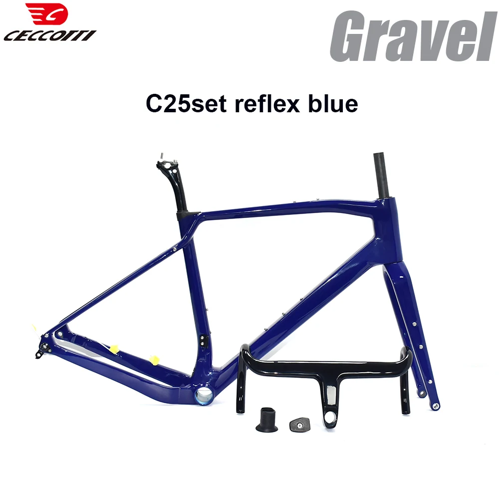 T1000 Full Carbon Gravel Bike Frame with Disc Brake, Full Hidden Cable Bicycle Frameset