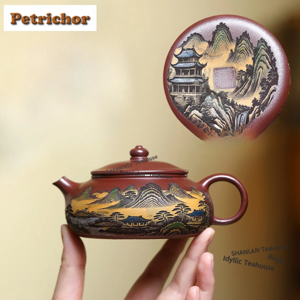 

220ml Retro Yixing Purple Clay Teapots Artists Handmade Landscape Pot Raw Ore Dragon's Blood Sand Tea Maker Kettle Zisha Tea Set