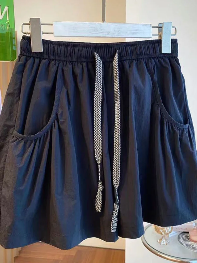 2026 New Bottoms Fashion Womens Shorts Elastic Waist Casual Summer Short Mujer Pockets Korean Pants Pantalones Cortos Mujer
