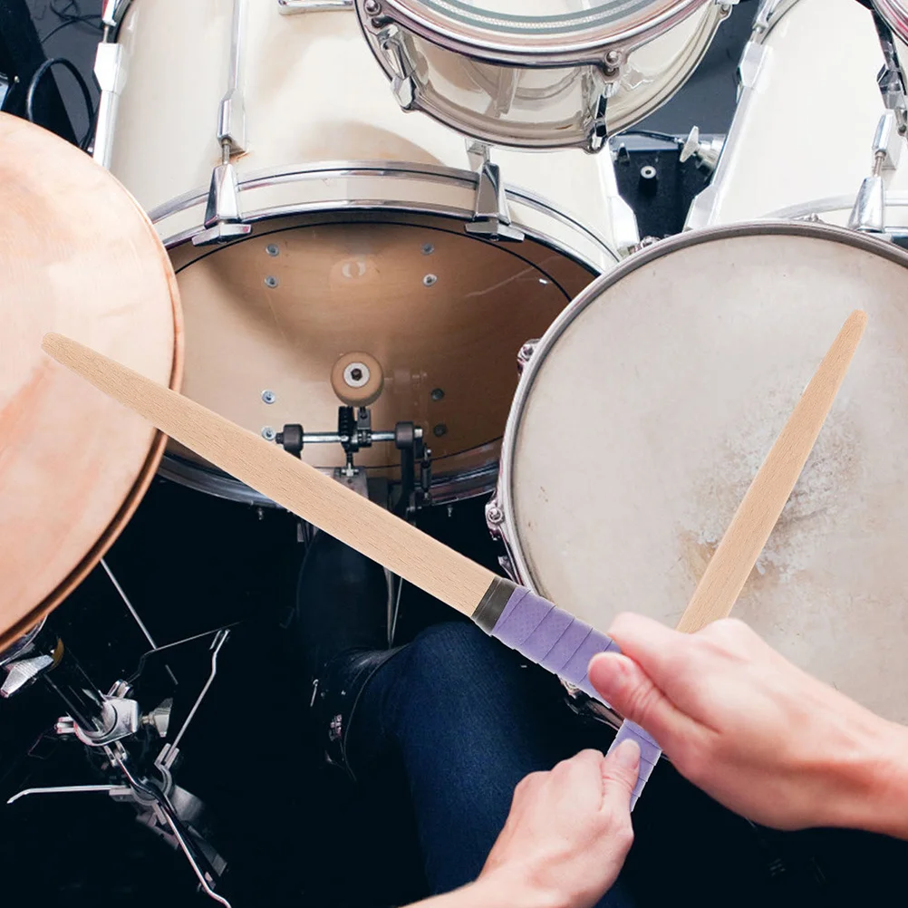 2 أزواج من أعواد الطبل الخشبية، أعواد الطبل الإيقاعية، مجموعة أعواد الطبل القابلة لإعادة الاستخدام للآلات الموسيقية خفيفة الوزن مع قبضة مريحة