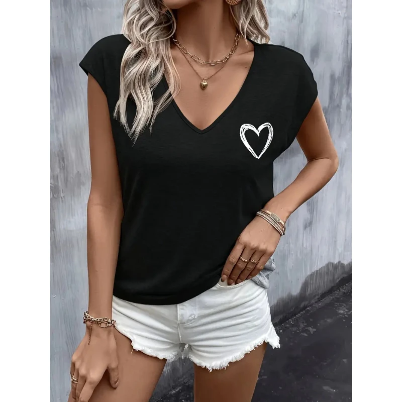 

Y2k t Shirt Knit Appliques Non Strech Casual Polyester Summer t Shirts Female Clothing Promotion