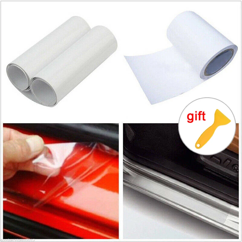 Anti Scratch Vinyl Film Set Car Sheet Sill Covers DIY Transparent Paint Protection Protector Clear Vehicle Decors