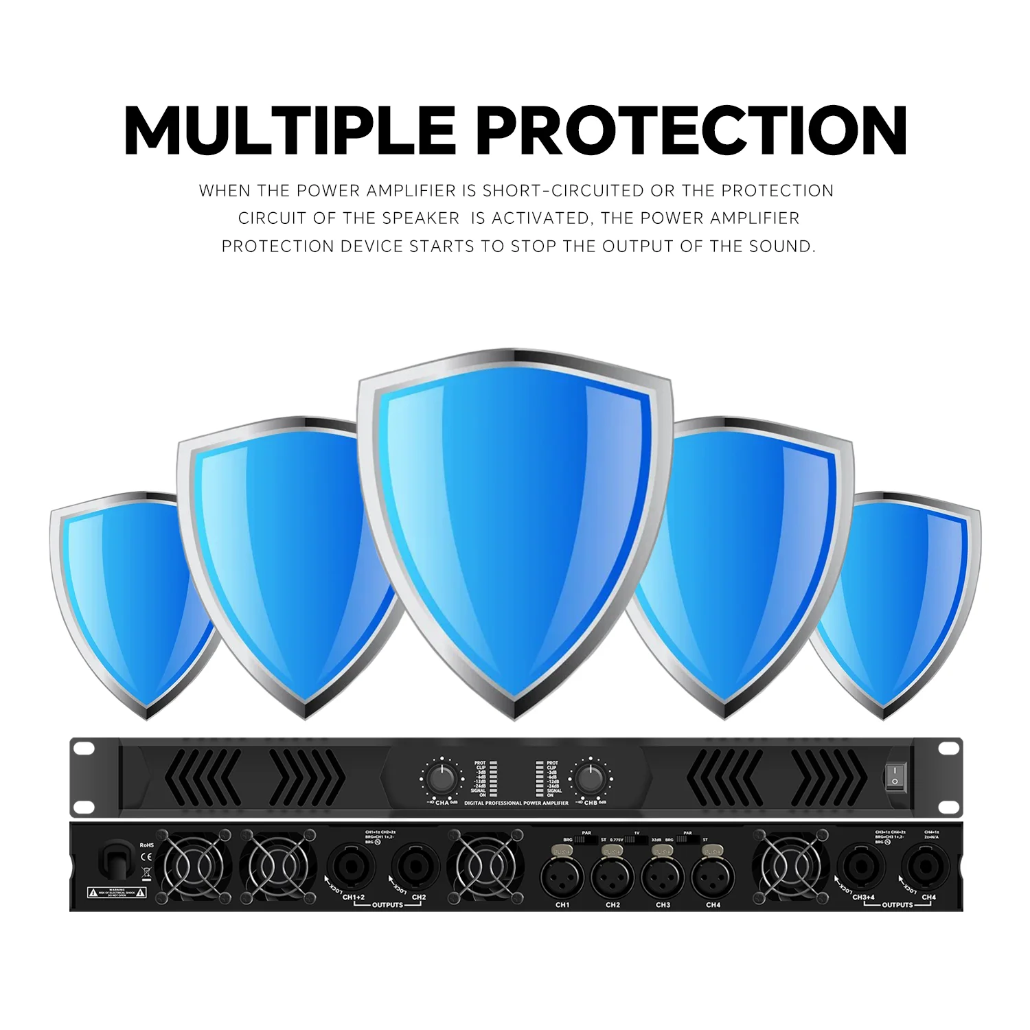 GAP-DQ2 Factory Digital Amplifier Pure Rear Stage 2-channel 1800W Cinema KTV Bar Audio Speaker Amplifier