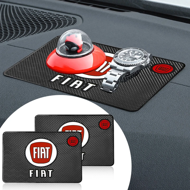 Almohadilla antideslizante con emblema para coche, soporte para teléfono, alfombrilla antideslizante, estilo de coche para Fiat JUNTO Doblo Egea Abarth 500 Stilo Ducato Palio Bravo, 1 ud.