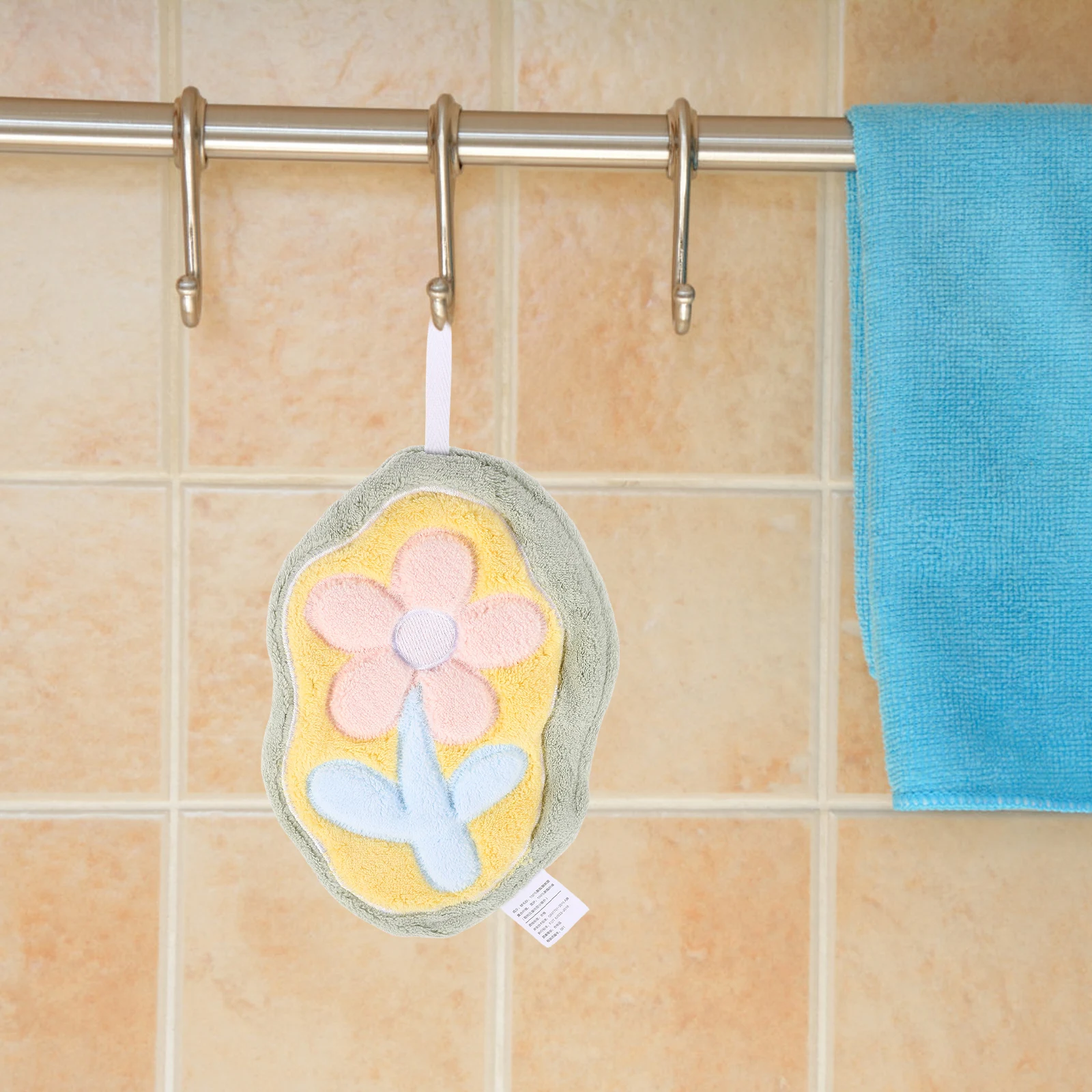 

Cute Hanging Hand Towel Cartoon Kids Toddler Towels Absorbent Kitchen Bathroom Tea Dish Cloth Loop Fast Drying Decorative