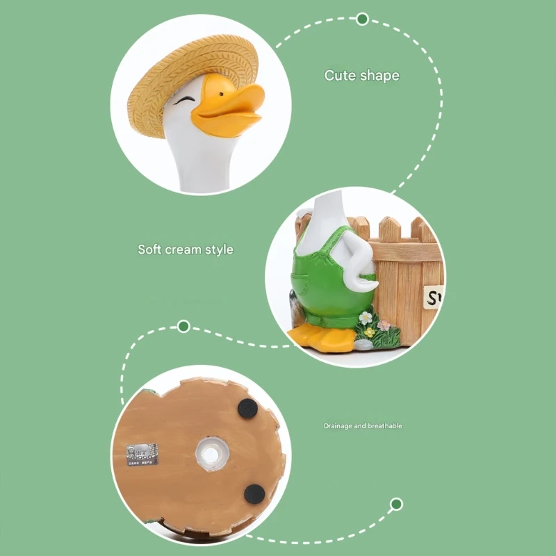 Resin Fleshy Plant Pot Geese Planter Plant Flowerpot Ornament for Fleshy Plant Cactuses Container for Home Balcony 37JD