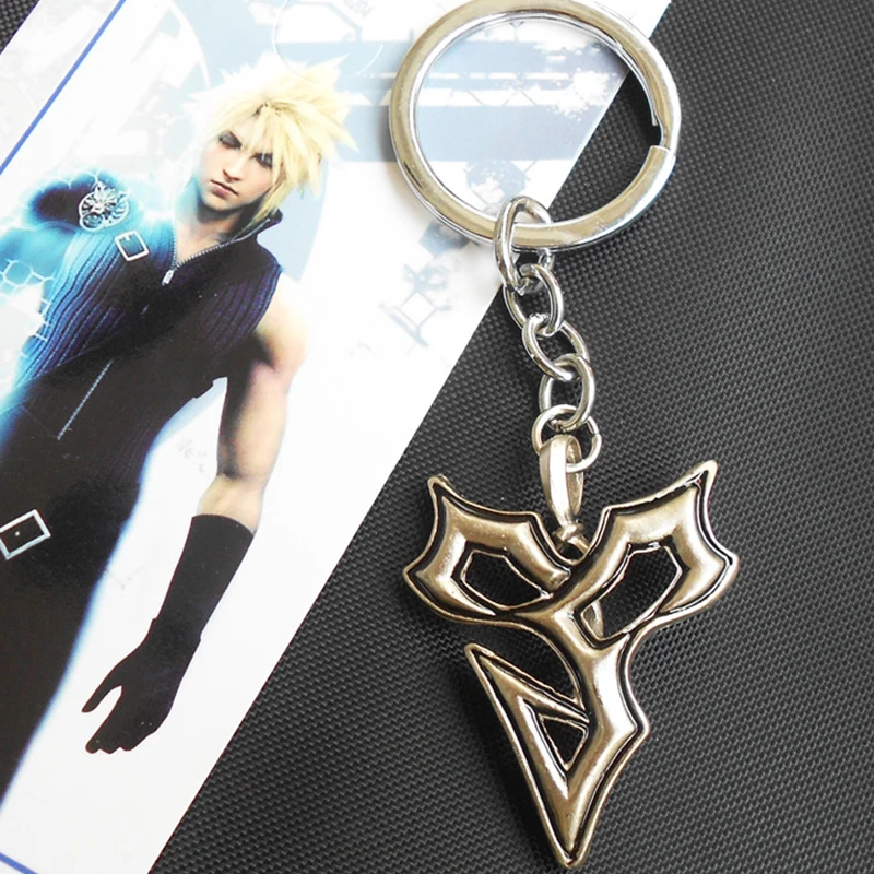 Final Fantasy X Tidus Triangle Keychain for Women Men Game Peripherals Wolfhead Cloud Strife Buster Sword Cosplay Jewelry Gifts