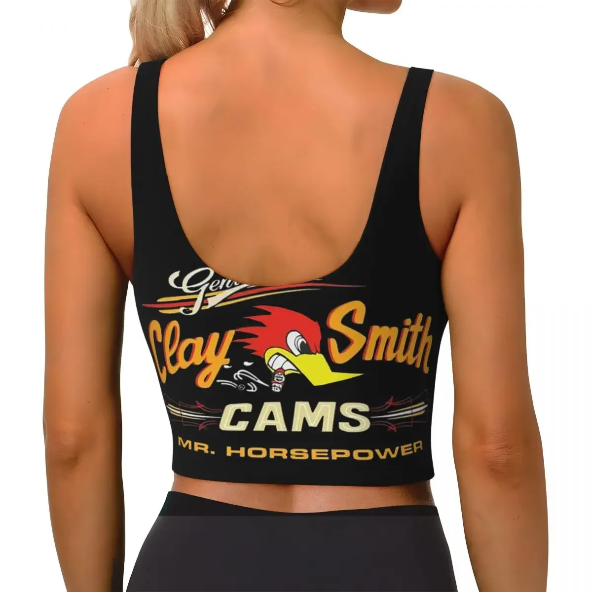 Custom Made In The USA Street Mr.Horsepower Clay Smith Cams Women Sports Bra High Impact Vest Gym Workout Yoga Crop Tank Tops