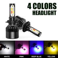 H7 Car LED Headlights Wholesale S2 H4 12V Auto LED Lights 4 Color H1 H3 H8 H9 H11 9005 9006 LED Headlights Bulbs