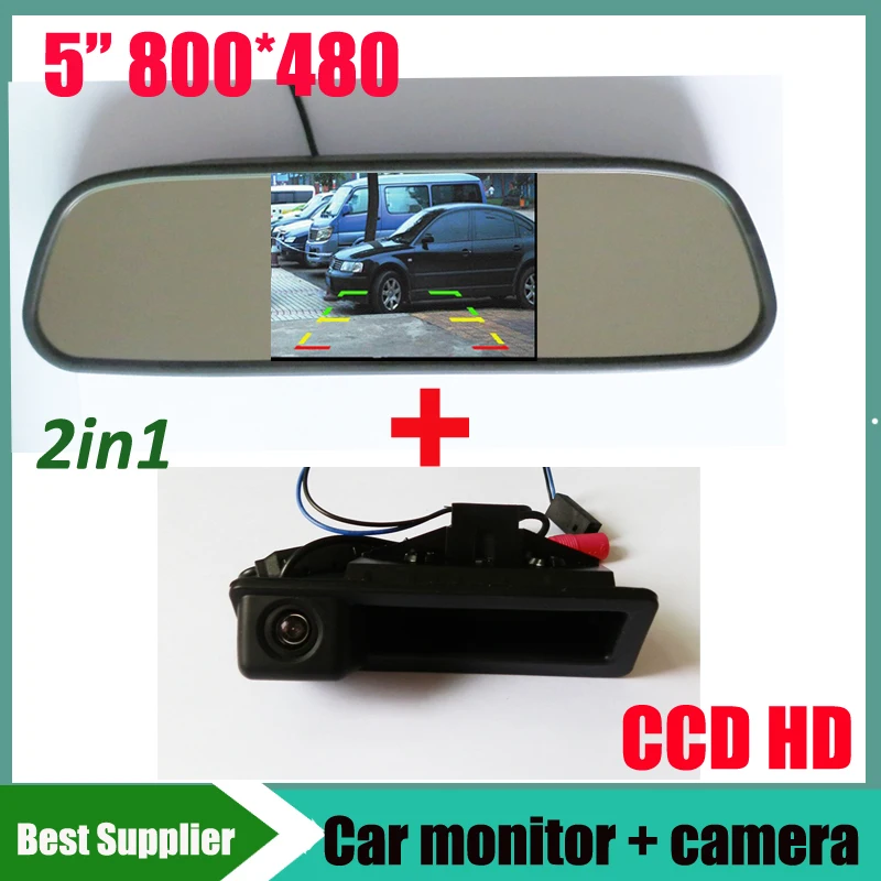 5'' HD 800*480 Car monitor + CCD car backup parking camera for BMW X5 X1 X6 E39 E46 E53 E82 E88 E84 E90 E91 E92 E93 E60 E61 E71