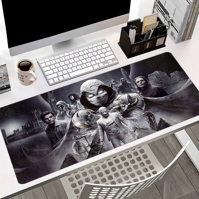 Gaming M-Moon Knights Mousepad Black Laptop Gamer Gaming Large Table Mat HD Printing Keyboard Office Non-slip Mouse Pad Deskmat