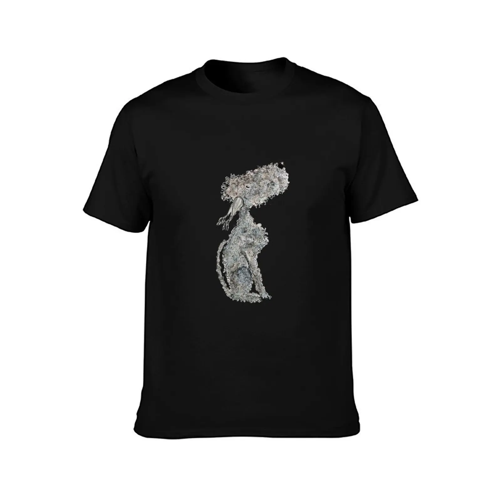Grey Dog Sitting Pretty, Blue Bedlington Terrier T-Shirt Anti-Perspiration Workout Top