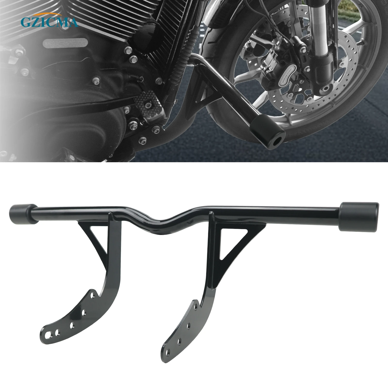

GZICMA Engine Guard Front Highway Crash Bar for Harley Softail 2018-up Street Bob Low Rider Sport Glide Heritage Fat Bob