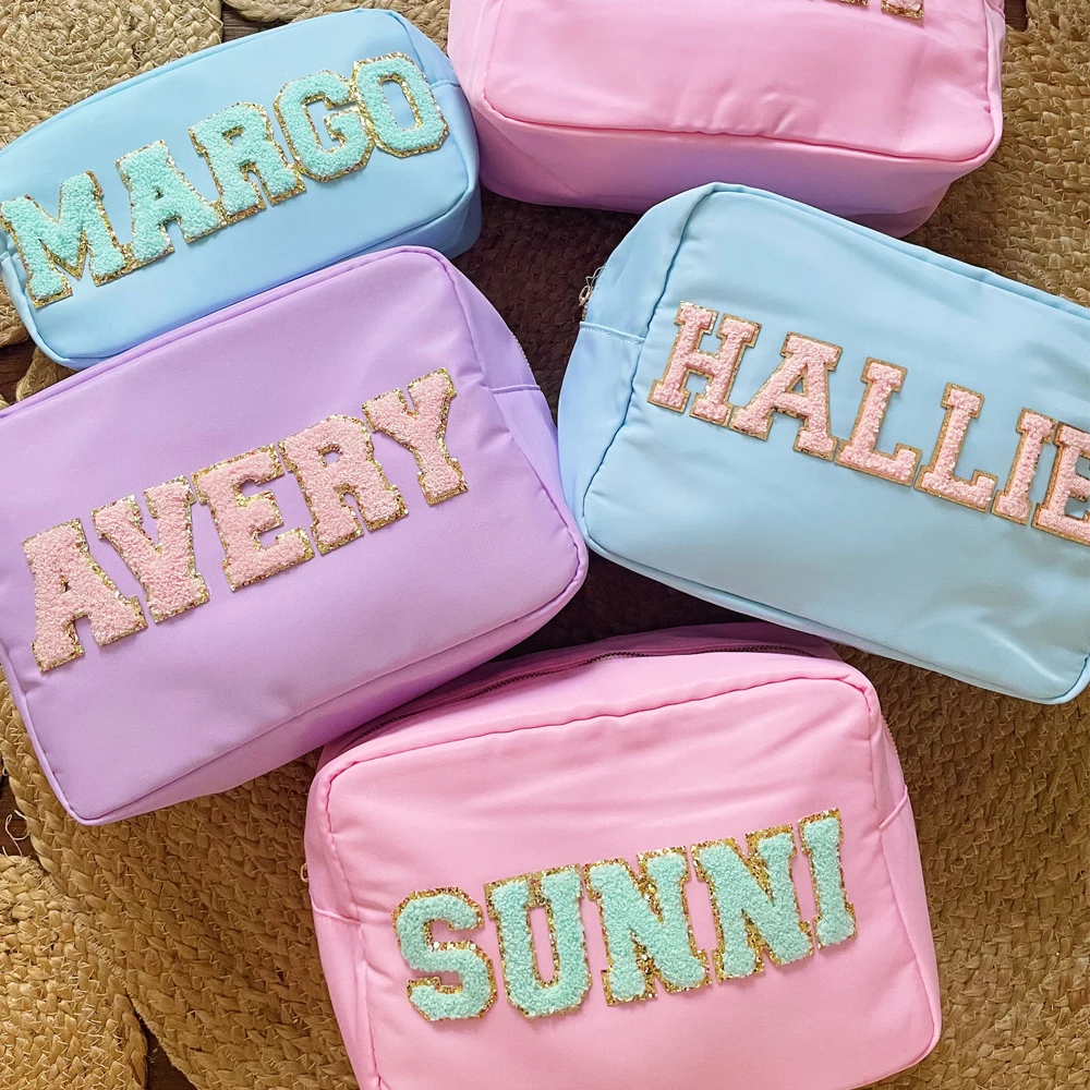 

High Quality DIY Multi Colors Waterproof Portable Storage Cute Nylon Make up Organizer Jewelry Pouch Bags Travel Cosmetic Bag