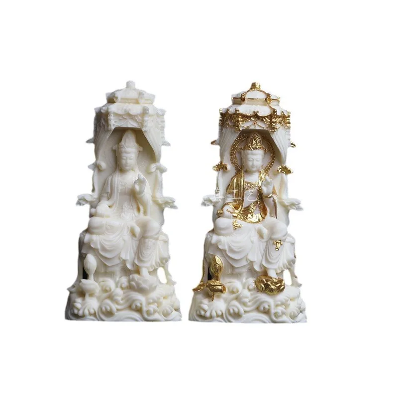 Ivory Nut Pagoda Guanyin Beauty Decoration Home Decorations Figure sculpture Office Entrance Antique Shelf Crafts Statue