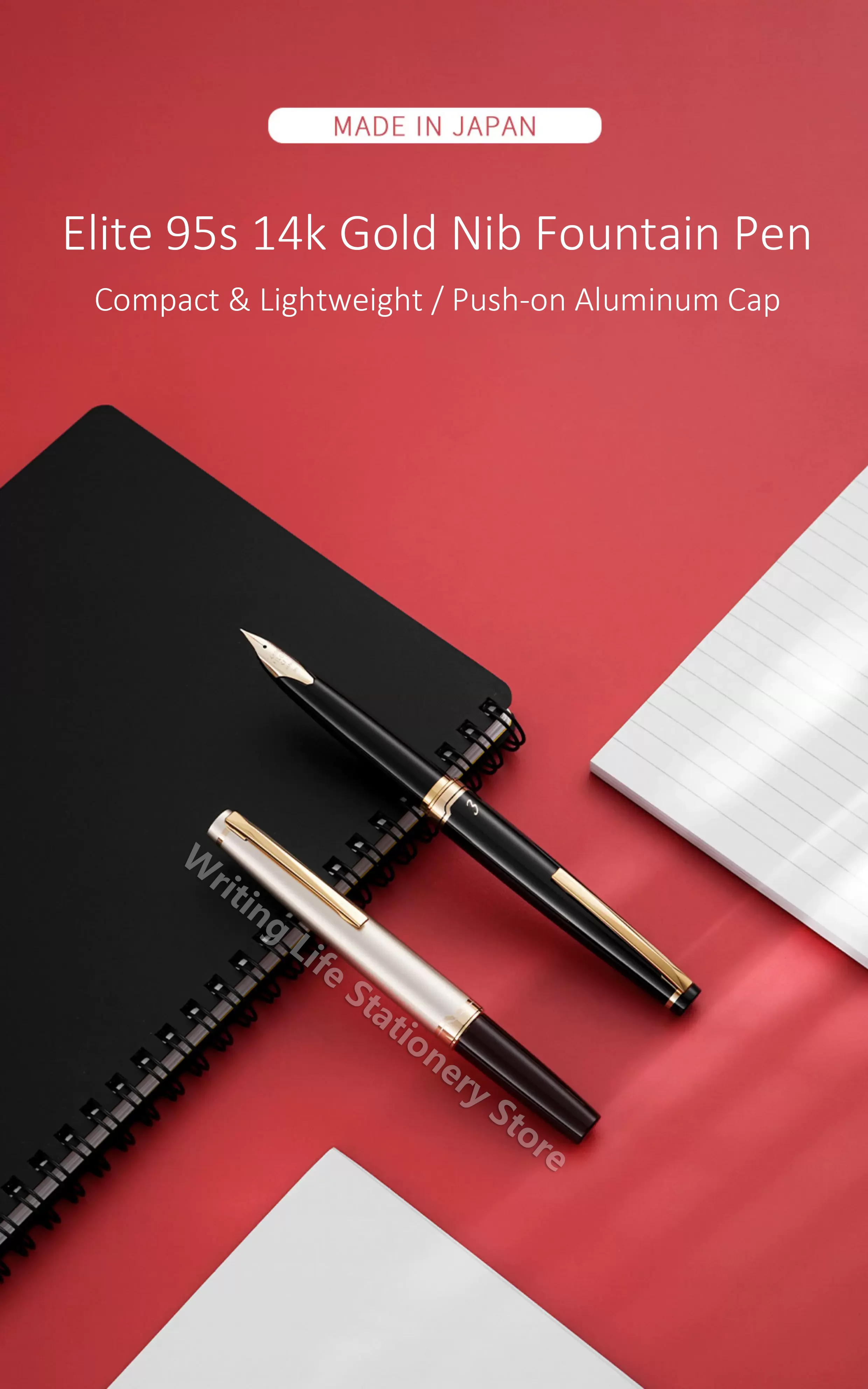 Original Japan Pilot Elite 95s Stift Jubiläumsausgabe 14K Goldspitze Taschenformat Goldstift Unterschriftsgeschenk für Frauen – Detail 1
