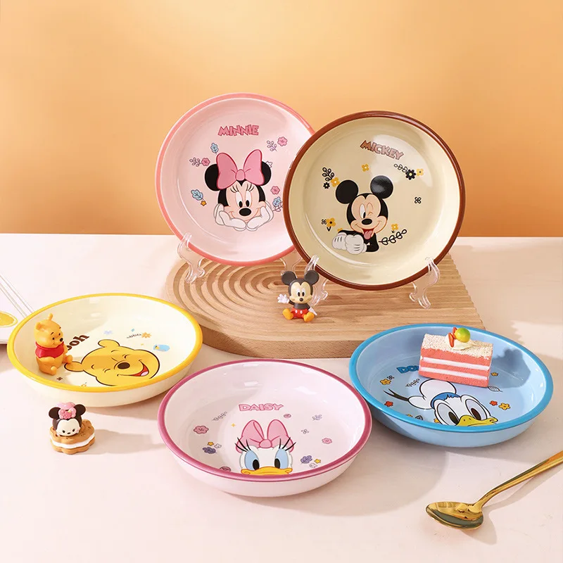 

Cute Cartoon Donald Duck 8-Inch Ceramic Plate Vegetable Plate Household Cartoon Tableware Bowl Plate Combination Plate
