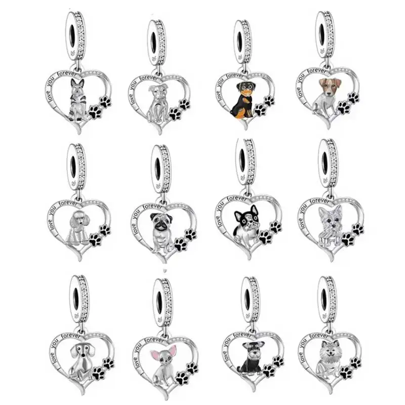 

Fit Original Pan Charms Bracelet Authentic 925 Sterling Silver Schnauzer Dog Bead For Making Women Memorial Berloque 2025 DIY