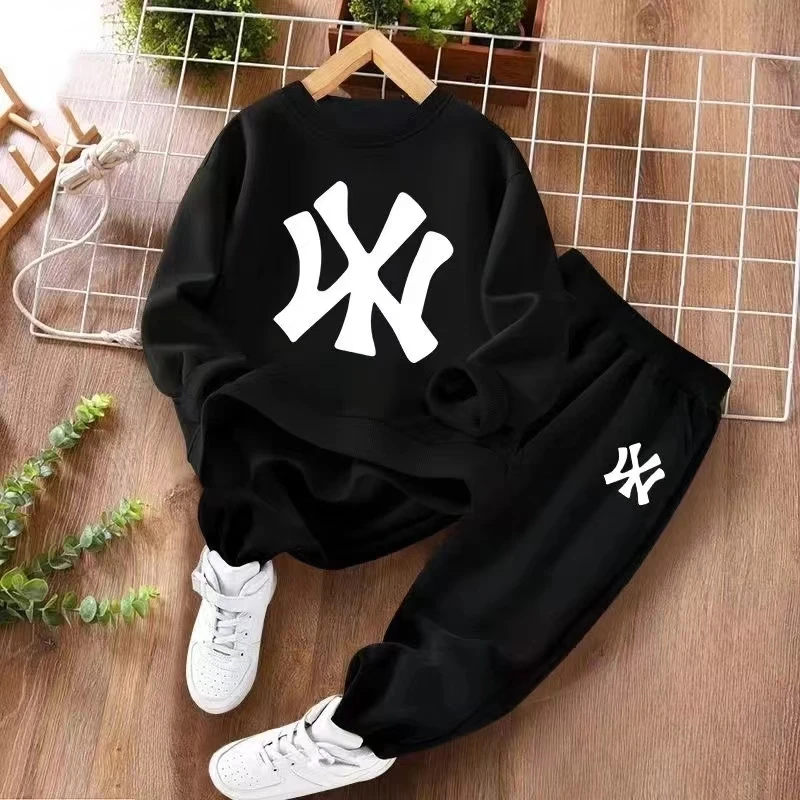 Autumn Baby Girl Boy Clothes Set Children Sports Letter Printing Sweatshirt Top and Pants Buttom Two Piece Suit Tracksuit