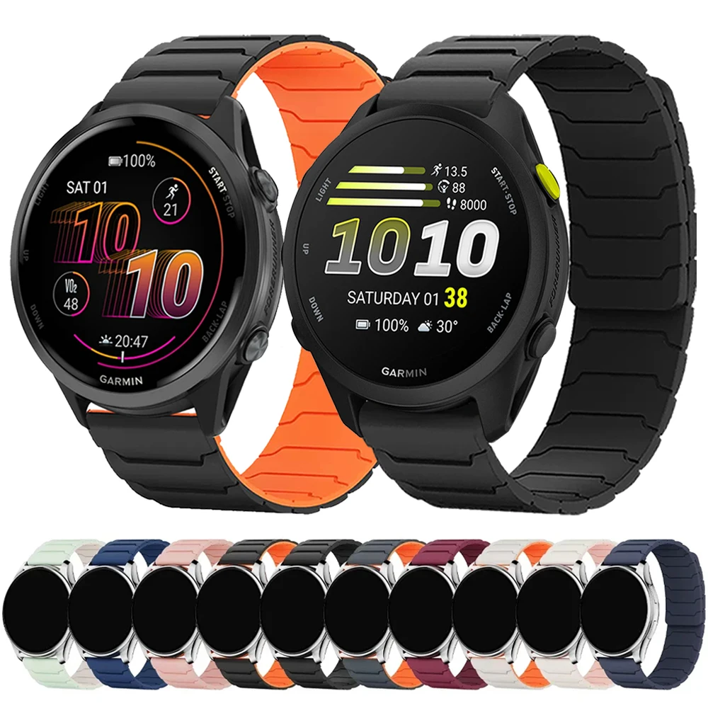 Silikonarmband für Garmin Forerunner 70 170 570, für Garmin Venu 4 3 2 sq Vivoactive 3 4 5 6 Active6, 20mm 22mm Magnetisches Schlaufenband