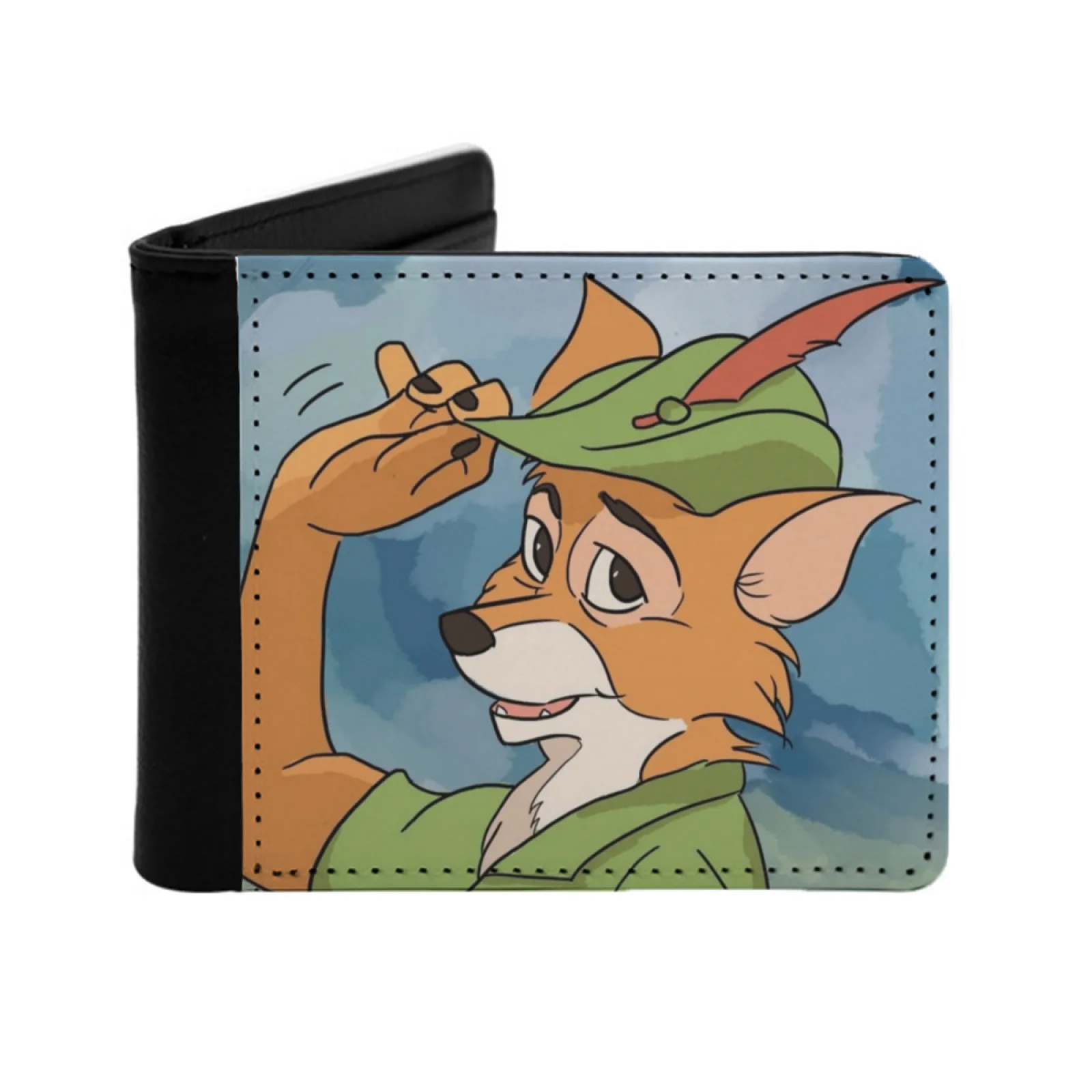 Robin Hood Personalized Men's Leather Wallet Credit Card Pouch Purse Robin Hood Robin Classic Personalized Print Vintage