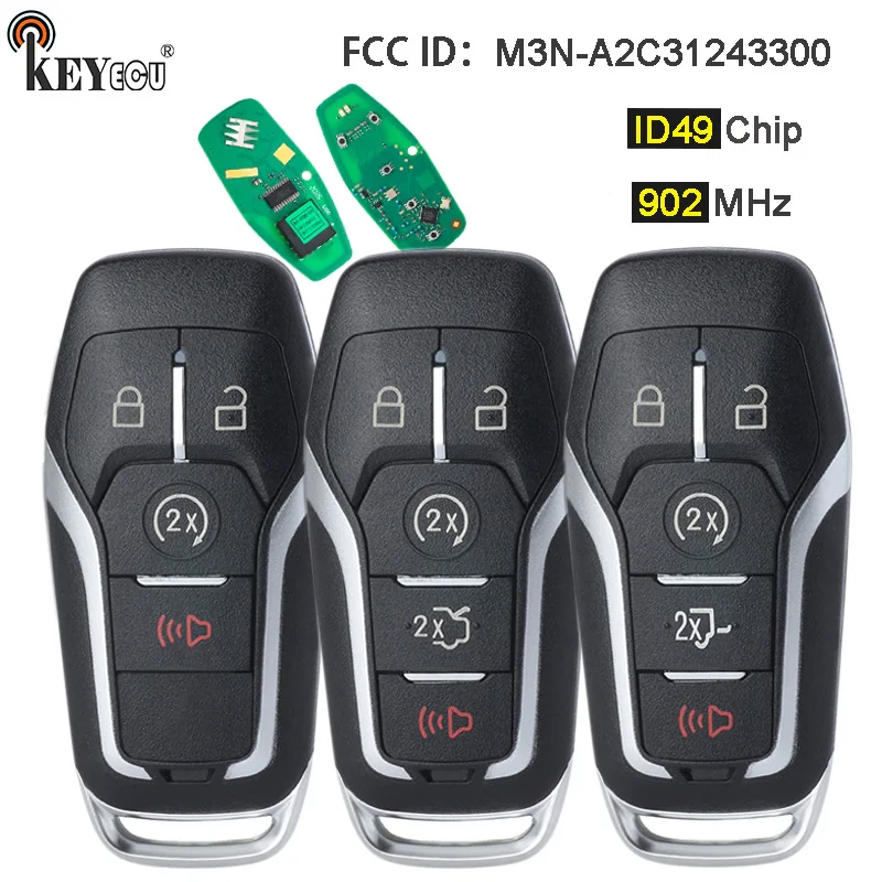 

KEYECU 902MHz ID49 Chip M3N-A2C31243300 дистанционный смарт ключ-брелок для Ford Fusion Explore Edge F-Series Mustang для Lincoln MKC MKX