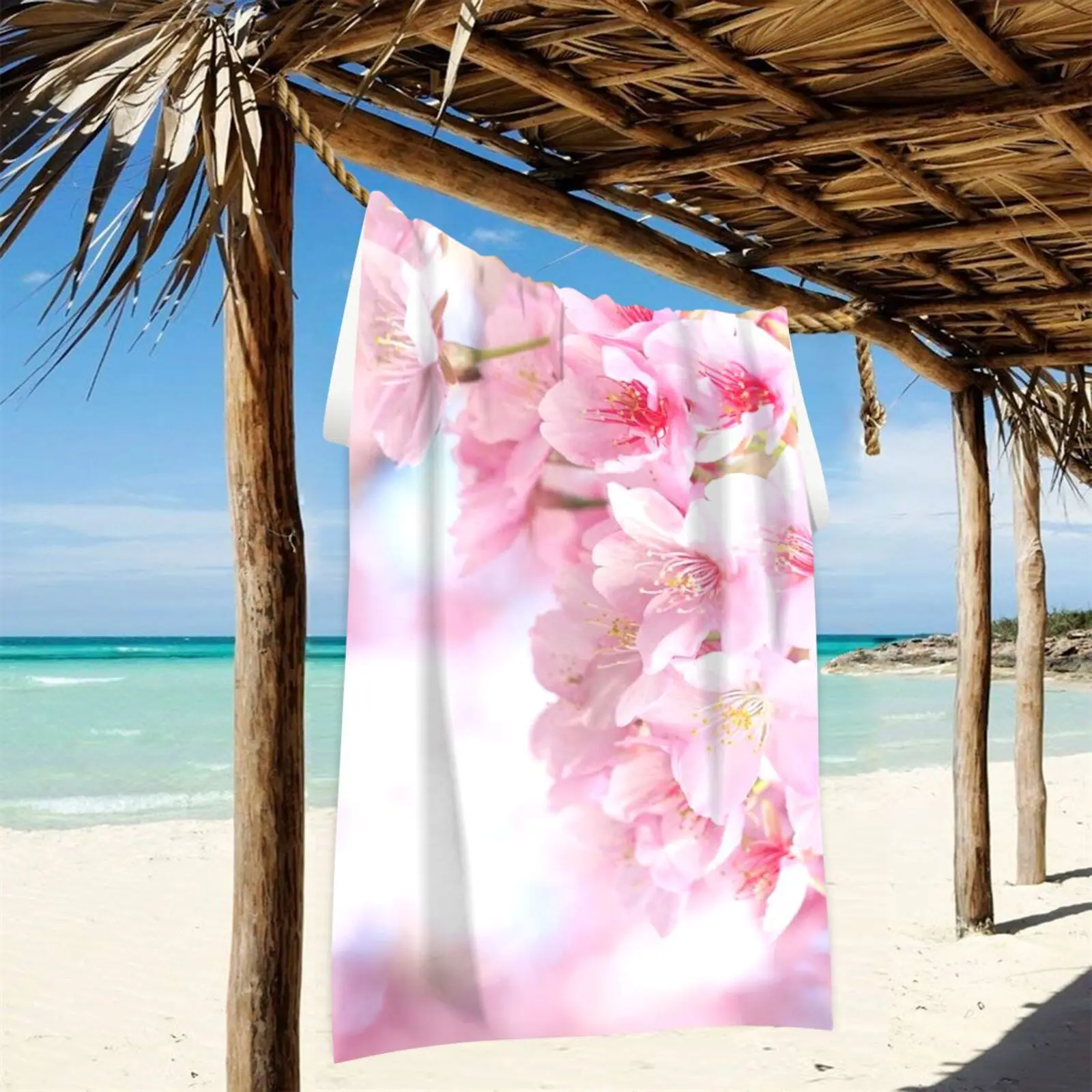 Flowers print QuickdryTowelsSoft YogaSwimmingEasy tocarry Beach towelsLight breathable absorbent,beach towe CampingTowels