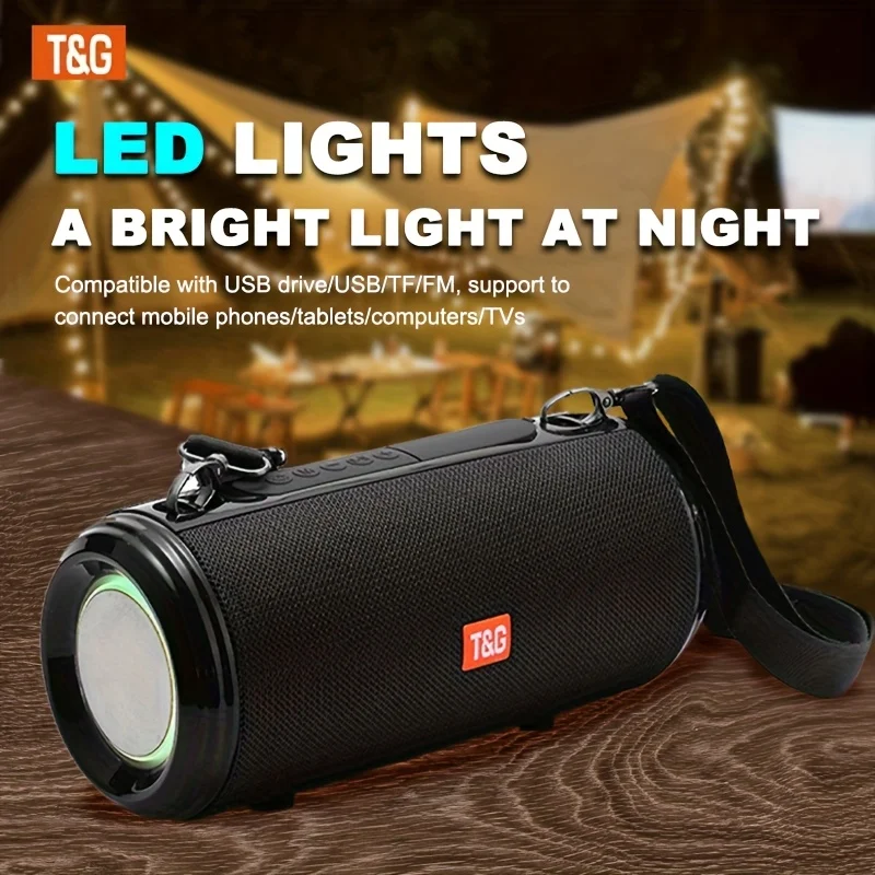 T&G537 Tragbarer Outdoor-Lautsprecher, IPX4 Wasserdicht, 3D-Surround, Hochauflösendes Audio