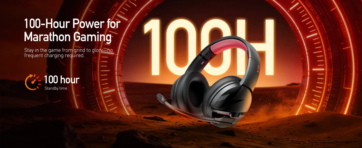 Acer K2 Kabelloses Gaming-Headset für PS5, PS4, PC, Switch, Bluetooth 5.3 + 2,4 GHz, 100 Stunden Akkulaufzeit, Gaming-Kopfhörer mit Geräuschunterdrückungsmikrofon. – Detail 5