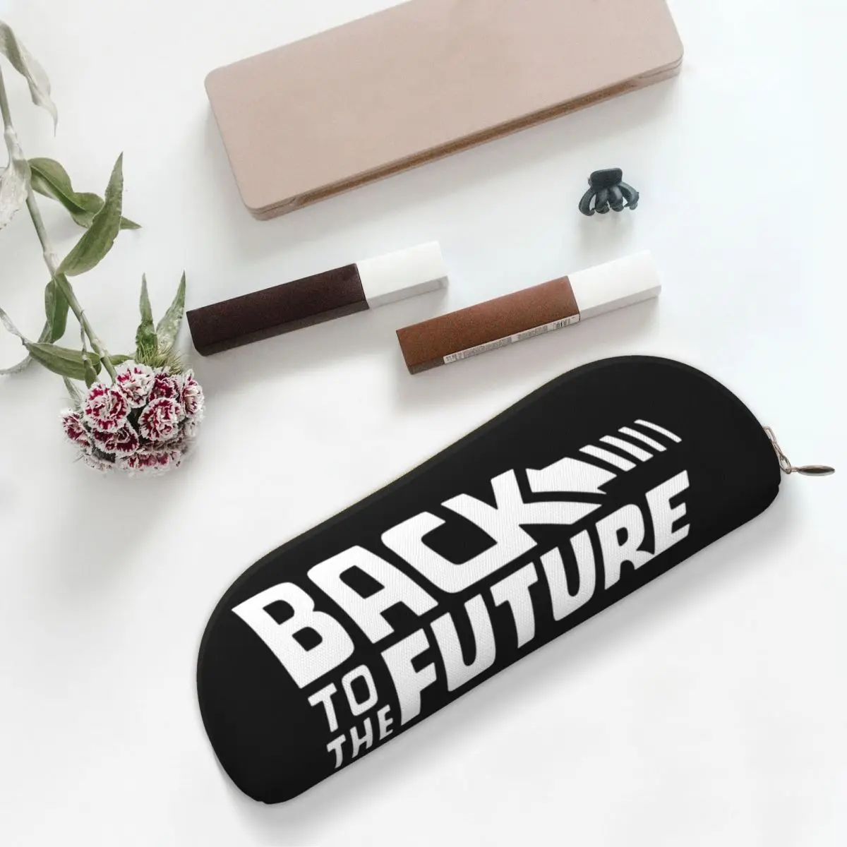 

Retro Back To The Future Pencil Case Pen Holder Storage Stationery Supplies Large Storage Pen Box Pencil Bag for Kids Gifts