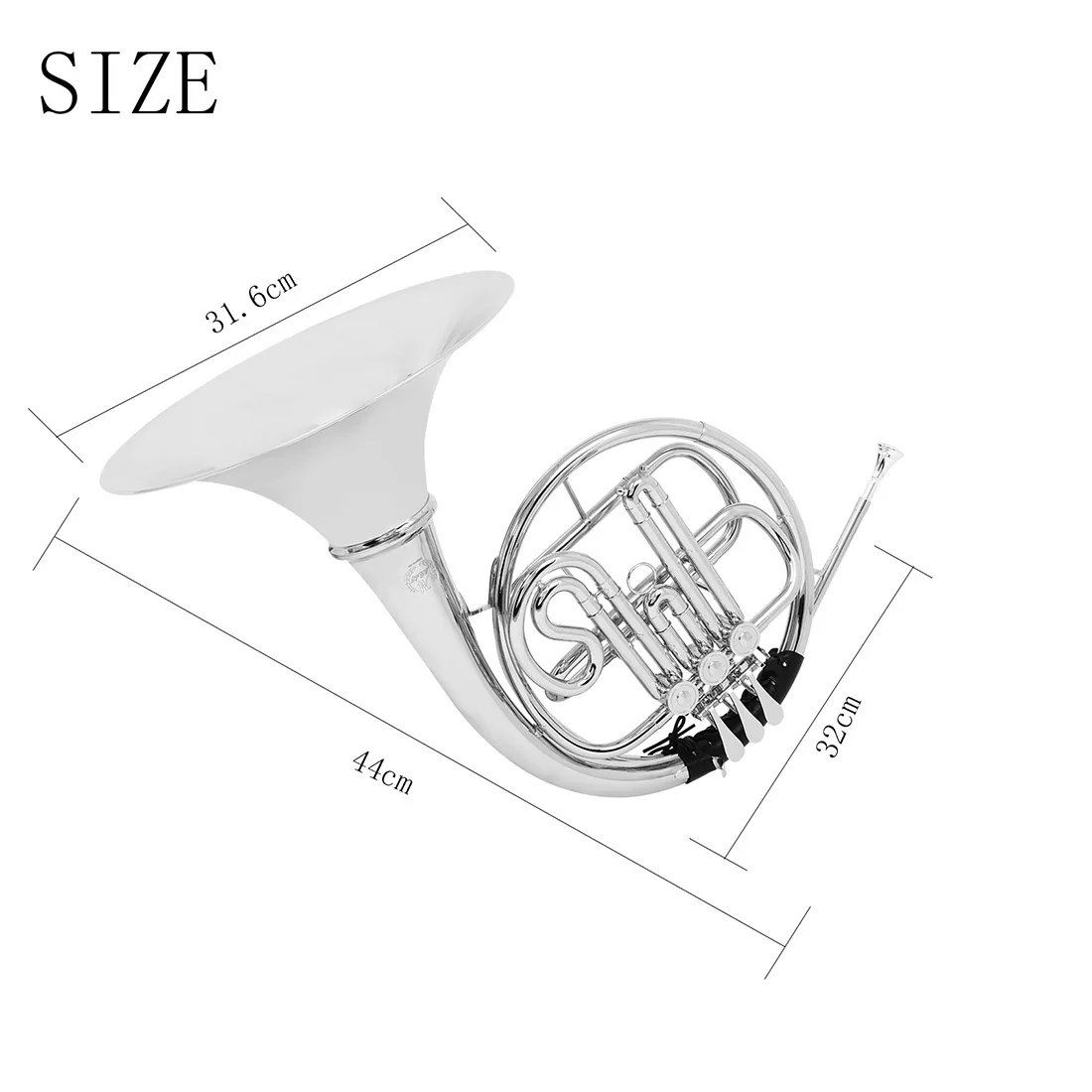 Bb Split Flat French Horn Three‑Keypad Nickel‑Plated Brasswind Instrument For Student Orchestra Daily Practice And Rehearsal