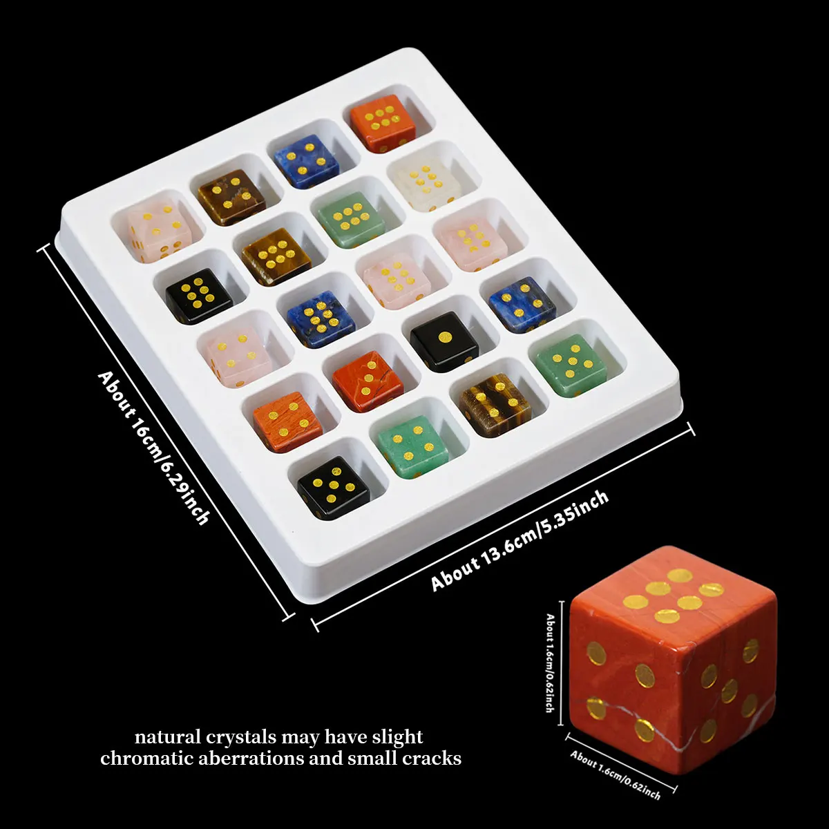 1PC Natural Crystal Stone Dice Sculpture Figurine - Quartz Carving Handicraft Cute Gift Decorative Item