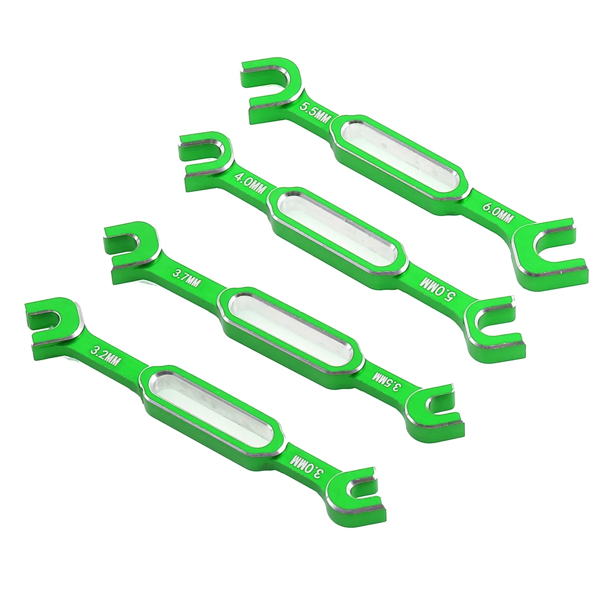 Wrench Adjustment Push Rod Wrench Turnbuckle Nut Ball End Joint Remover Tool for RC Car 3/3.2/3.5/3.7/4/5/5.5/6mm-Green