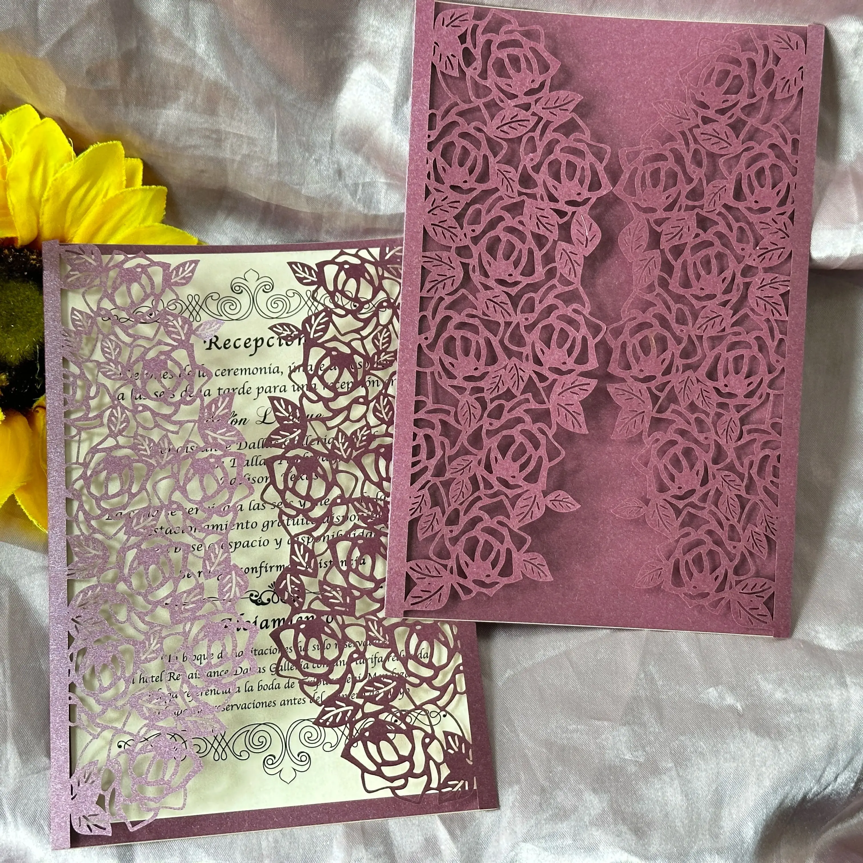 

10pcs Custom Pearl Navy Blue Laser Cut Wedding Invitation Cards,Laser Cut Invitation Card,flower Invite for Party Decoration