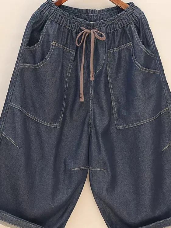 กางเกงยีนส์ทรงหลวมขาบานเอวสูงทรงตรงสไตล์วินเทจ ผ้าบาง ความยาวเจ็ดส่วน เหมาะสำหรับใส่ทำงานหรือใส่ลำลอง