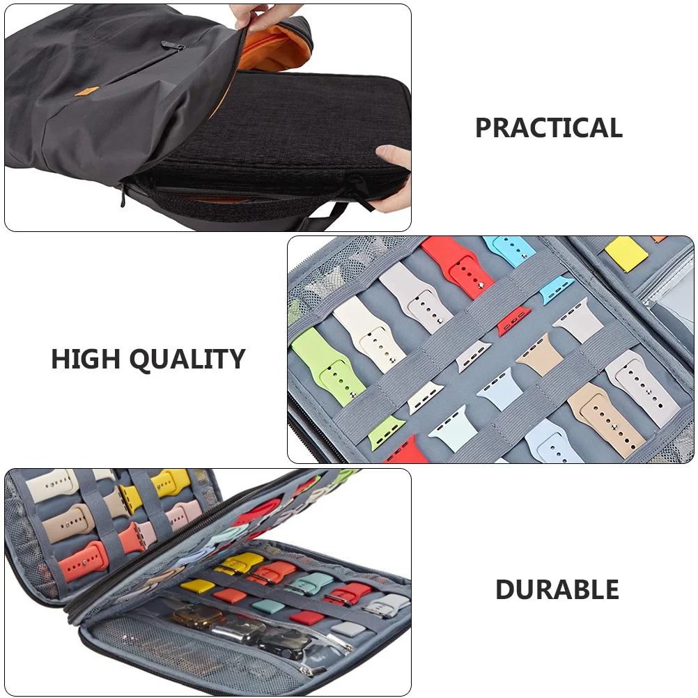 

1Pcs Watch Bands Organizer Portable Storage Bag Travel Watch Strap Carrying Pouch Scratch Resistant Durable Handle
